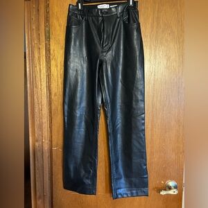 Abercrombie & Fitch Vegan Leather Pants in Black